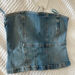 Zara Denim Strapless Top